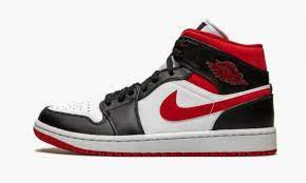 Jordan 1 mid noir rouge new arrivals